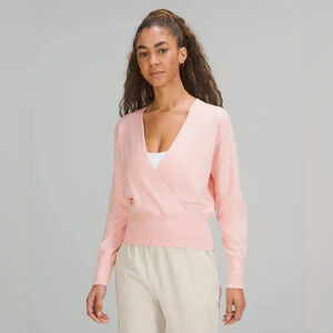 Lululemon Crossover Ribbed Waist Heathered Dew Pink 6